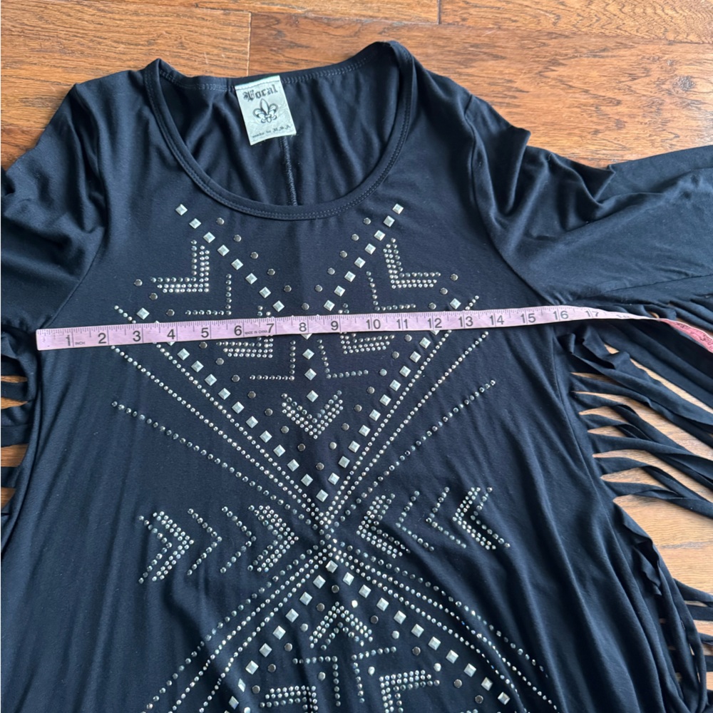 Vocal‎ Black Studded Fringe Tunic Dress - Picture 9 of 10